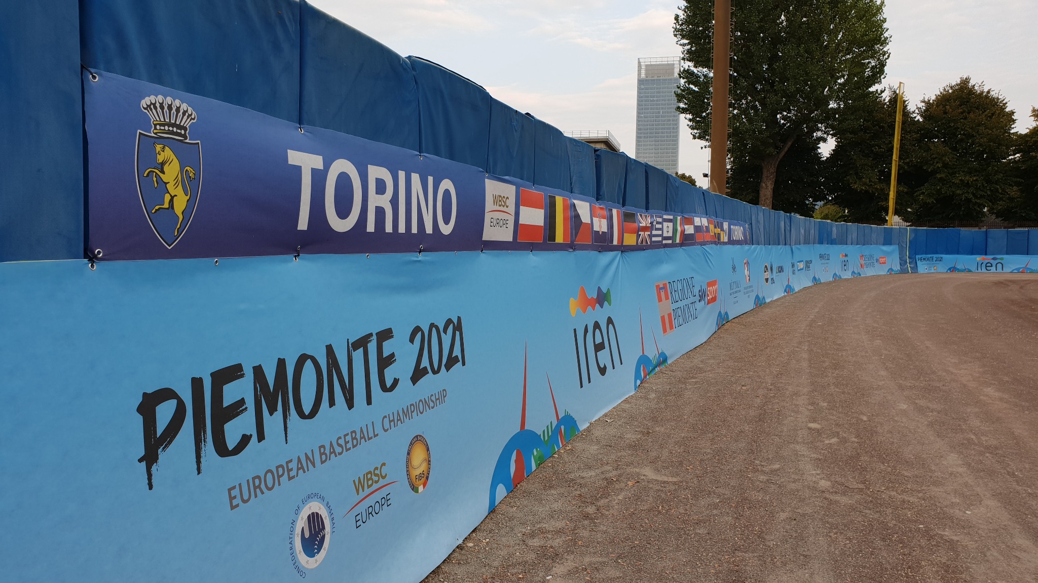 European Baseball Championship 2021 venue branding in Torino