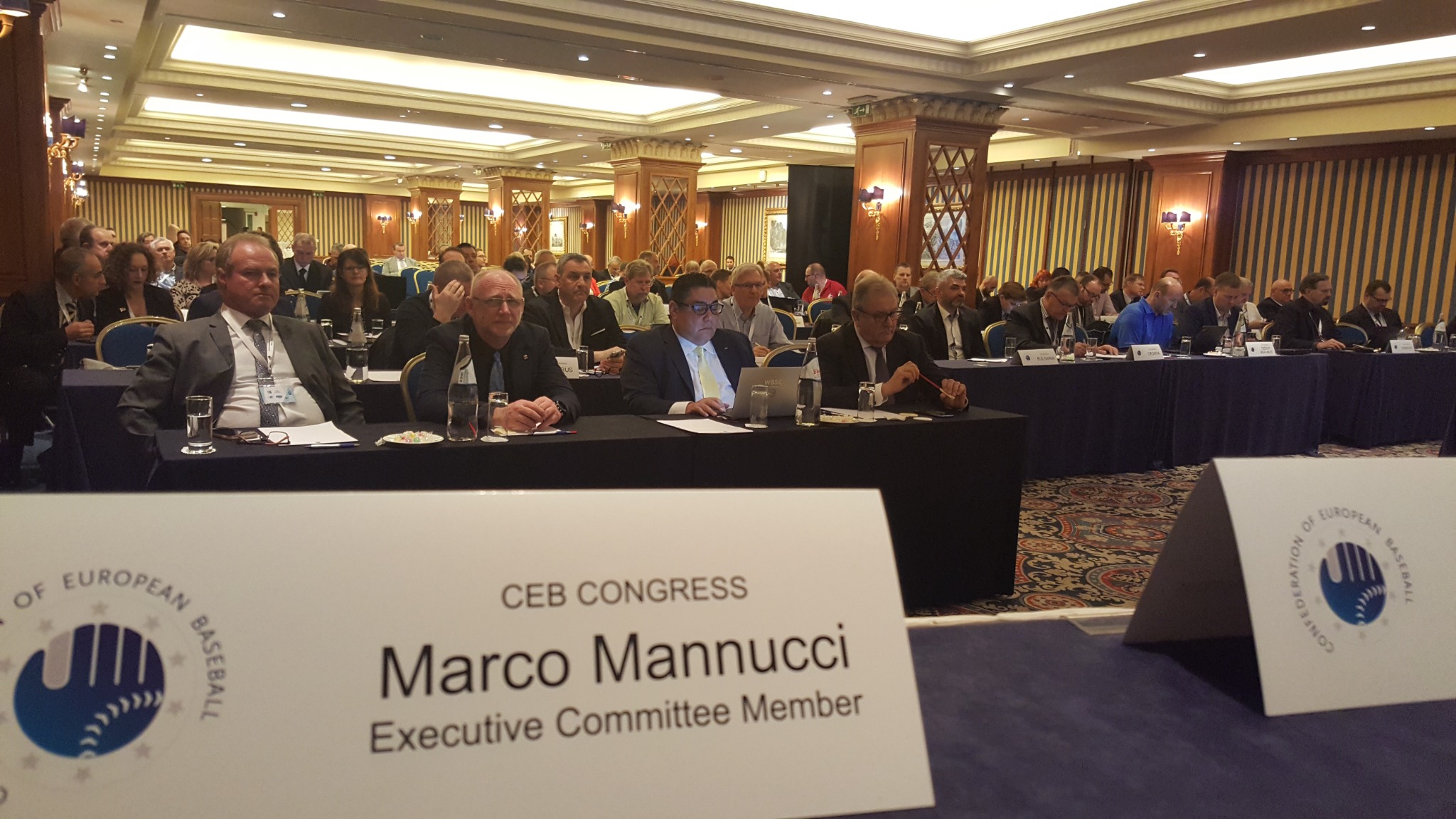 Marco Mannucci nameplate at CEB Congress as Executive Committee Member